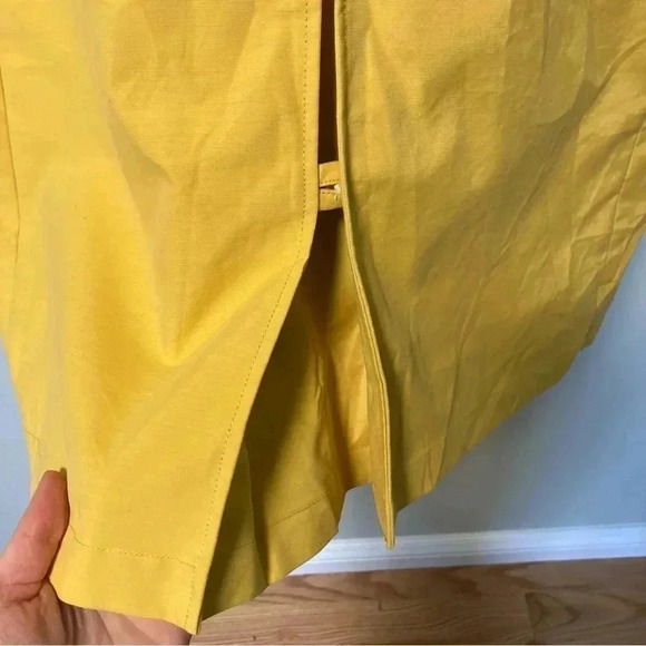 NWT Isaac Mizrahi beige corduroy collar yellow cotton rain coat jacket - Picture 10 of 16